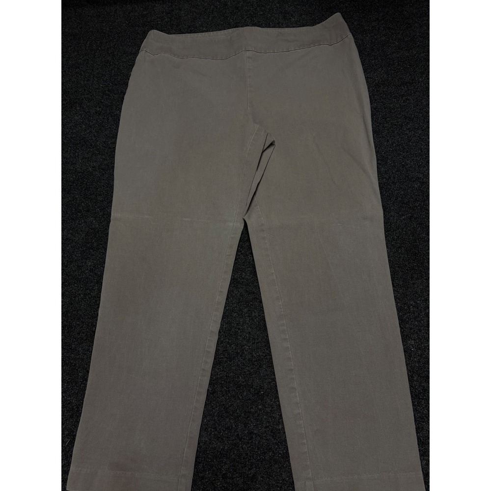 Chicos Fabulously Slimming Pull On Pants Brown Taupe Size 3 Short Straight Leg